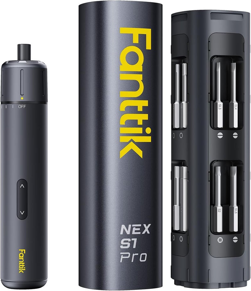 Fanttik S1 Pro Electric Screwdriver, Power Screwdriver with16 S2 Steel Bits, 3 Torque Settings, Max 6 N.m, 2000mAh Battery, LED Light & 1/4''Hex, Ideal Tool for Furniture & Gaming PC - Image 1
